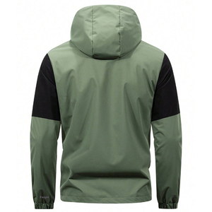Chaqueta Cortavientos Impermeable con Capucha y Bloques de Color para Hombre 2025, OEM, para Senderismo al Aire Libre, Deportiva, con Cremallera Completa y Múltiples Bolsillos, Venta al Por Mayor - Product Image 2