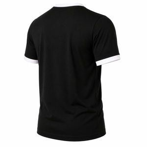 เสื้อยืดคอกลมแขนสั้นผู้ชาย ริ้งเกอร์ ตัดเย็บขอบตัดกัน ทรงเข้ารูป ผ้าคอตตอนเจอร์ซีย์ เสื้อลำลองฤดูร้อน ไม่มีแบรนด์ - Product Image 5