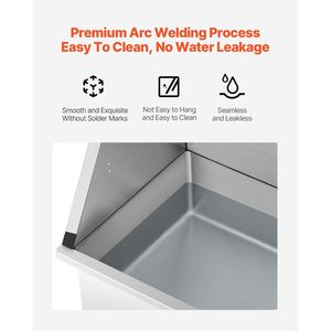 Stazione di lavaggio per cani in acciaio inossidabile da 34 pollici con rubinetto caldo/freddo, doccetta, vasca per toelettatura animali, scaffale portaoggetti, design tutto in uno senza bisogno di piegarsi - Product Image 3