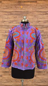 Floral Embroidered Bright Coloured Suzani Jacket Luxury Boho Ethnic Women <b>Coat</b> Handmade Hand <b>Stitch</b> Winter Outerwear - Product Image 4