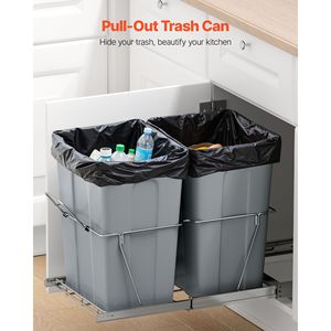 Cestino per Rifiuti a Doppio Scomparto da 35 QT X2 per Mobili da Cucina, con Sensore, Capacità 12L, Contenitore per Riciclaggio in Materiale PP - Product Image 2