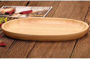 Plato de Servir de Madera Moderno, Ecológico, Vajilla de Madera Natural para el Hogar, Cocina, Restaurante y Hotel - Product Image 1