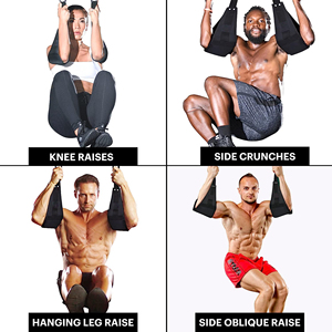 Correas Abdominales Acolchadas de Nylon Elite, Resistentes, Antideslizantes, Ajustables, Sin Estiramiento, para Entrenamiento de Fuerza del Core, Verticales - Product Image 6