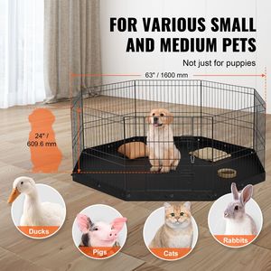 Corral Metálico Plegable de 8 Paneles para Perros con Base Acolchada de 24 Pulgadas de Alto, Jaula para Cachorros con Estacas para el Suelo para Entrenamiento y Ejercicio - Product Image 4