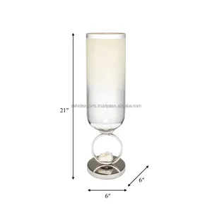 Premium Transparent <b>Square</b> Decorative Metal Flower <b>Vase</b> Luxury Apartment Interior Bulk Export Wholesale Zahid Exports India - Product Image 6