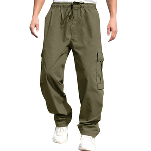 <b>Cargo</b> <b>Pants</b> for Men Solid 6XL Multi Pocket Casual Utility Work Quick Dry Elastic Waist Cotton <b>Ripstop</b> Custom OEM Private Label - Product Image 2