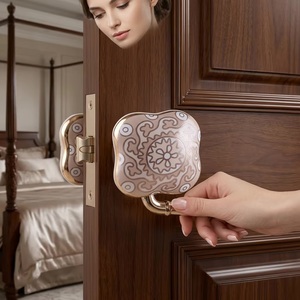 Ceramic European Style <b>Door</b> Knob with Floral Design Handle for Bedroom Cabinet Drawer Furniture-Eco-Friendly Durable Finish - Product Image 6