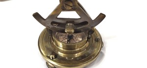 T. Jones Co. Ltd. <b>Vintage</b> Brass Alidade Telescope With <b>Compass</b> Table Decor Antique Nautical Instrument Model - Product Image 2