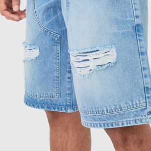 Short en jean vintage personnalisé pour homme, brodé et lavable, style décontracté et sexy, idéal pour l'été et l'automne - Product Image 5