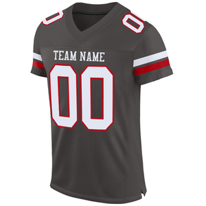 Latest Customizable Printed V Neck Collar Short Sleeve Breathable Quick Dry Pewter White Red Mesh 100% Polyester American - Product Image 2
