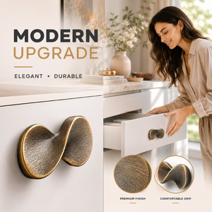 Luxury Solid Brass Hourglass Cabinet Knob Modern Decorative <b>Drawer</b> <b>Pull</b> Premium Furniture Hardware for Wardrobes and Cabinets - Product Image 2