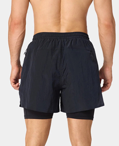 Pantalones Cortos Deportivos de Secado Rápido para Hombre, Color Sólido, de Calidad Premium, con Bolsillos, Cintura con Cordón, Largo Medio, Tejido de Poliéster, Ajuste 2026, en Oferta - Product Image 2