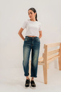 Pantalones Vaqueros Casuales de Cintura Alta y Pierna Ancha para Mujer, Transpirables, en Oferta, a Precio Económico - Product Image 3