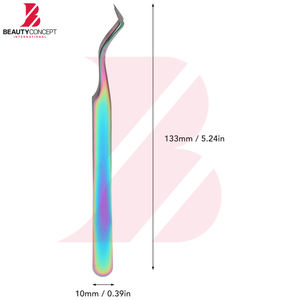 Pinces à cils multicolores, outils de maquillage de beauté en acier inoxydable, pinces pour extensions de cils volumineuses - Product Image 3