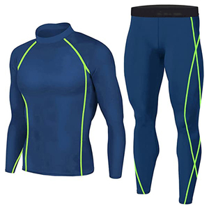 <b>Men's</b> Plus Size Compression Long Sleeve <b>Base</b> <b>Layer</b> Legging Suits Gym Workout Training Compression Athletic Set - Product Image 6
