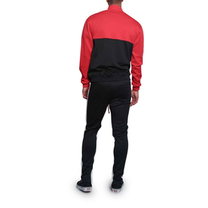 Chándal Deportivo Casual para Hombre, Color Rojo y Negro, Manga Larga, Cierre de Cremallera de un Cuarto, Transpirable, de Poliéster y Algodón, Corte Regular, para Otoño - Product Image 4
