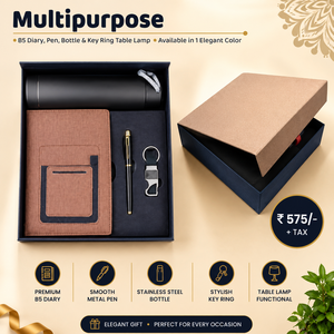 Coffret Cadeau d'Affaires B5 : Agenda, Stylo Métallique, Bouteille en Acier Inoxydable, Porte-clés, Lampe de Table – Personnalisation Promotionnelle pour Entreprises - Product Image 1
