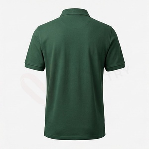 Polo en piqué vert à manches courtes pour homme, décontracté, respirant, coupe classique, design tricoté uni - Product Image 2