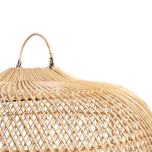 Large Round Rattan Hanging Lamp <b>Shade</b> Handcrafted <b>Wicker</b> Ceiling Pendant <b>Light</b> Fixture For Hotel Villa Restaurant Interior Decor - Product Image 3