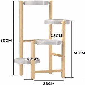 WTZ 4-Tier Tall Bamboo Indoor/Outdoor <b>Plant</b> Stand Multiple <b>Plant</b> <b>Shelves</b> for <b>Window</b> Garden Office Decor & Accessories - Product Image 5