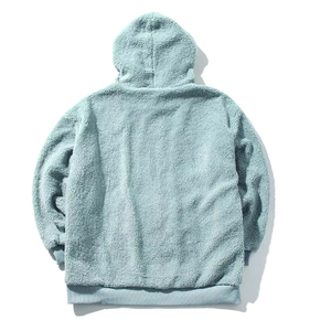 Sweat-shirt à capuche en molleton bleu clair surdimensionné ASKIM IMPEX avec poche avant, vêtements d'hiver décontractés pour hommes, sweats à capuche et sweat-shirts pour hommes - Product Image 2