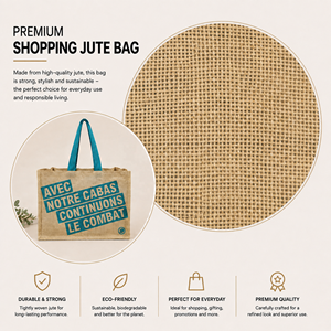 Custom Printed <b>Jute</b> <b>Shopping</b> Tote <b>Bag</b> with Cotton Webbing Handles Eco Friendly Grocery Retail Promotional Carry <b>Bag</b> - Product Image 5