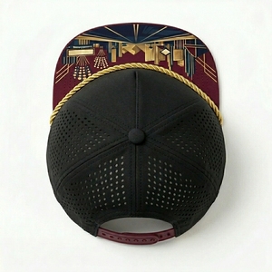 หมวกแก๊ปทรงแบน 5 แผง พรีเมียม ปีกหมวกแบบ Snapback  โลโก้ TPU แบบเจาะรูด้วยเลเซอร์  ปีกหมวกออกแบบเองได้  ปักลายนูน 3 มิติ  รับผลิตแบบ OEM ODM - Product Image 4