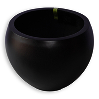 Pot Tanaman Bulat Hamilton 87 Black Fiberstone 87x87x67cm, Pot Bunga Besar untuk Dalam & Luar Ruangan, Tahan Cuaca, Vietnam