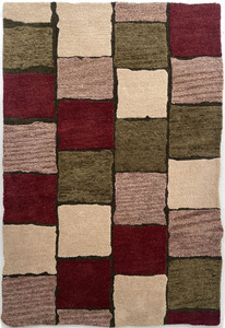 Alfombra AISHA FABS SNOW Moderna, Teñida, de Lana, Hecha a Mano, Antideslizante, Gruesa, Abstracta, con Base de Algodón Rectangular para Hogar y Hotel - Product Image 2