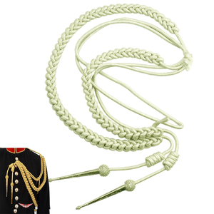 Aiguillette dorée uniforme, cordon en fil doré, aiguillette de cérémonie britannique, cordon métallique doré synthétique avec attaches - Product Image 6