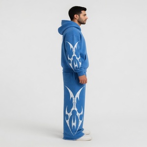 ชุดวอร์มทรงบานปักโลโก้ตามสั่ง ดีไซน์ลายพิมพ์นูนประดับเพชร ผลิตจากผ้าฟลีซเนื้อหนา สำหรับทุกเพศ - Product Image 5