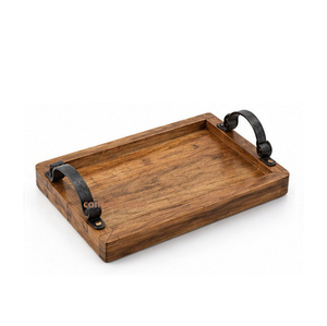 Plateau de rangement ovale en bois avec poignées en laiton, finition laquée polie, utilisation sur table, un seul niveau, design minimaliste - Product Image 2