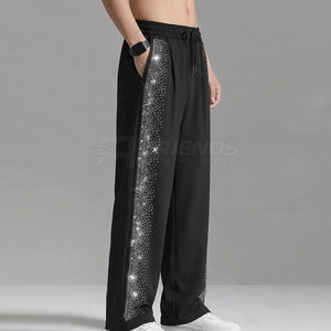 Pantalones con Pedrería para Hombre, Detalle Brillante, Ajuste Cómodo para Fiestas, Atuendo de Noche y Estilo Moderno - Product Image 6