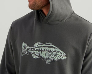 Sweat-shirt à capuche gris foncé pour homme avec imprimé poisson sur le devant, pull à motif personnalisé pour adulte, haut à manches longues - Product Image 5