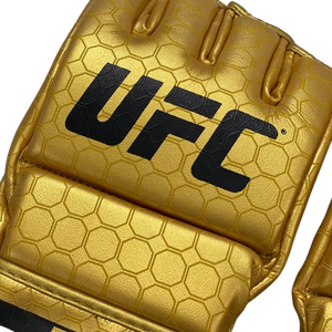Guantes de Medio Dedo para Grappling UFC MMA, Impresión Dorada Completa, Logotipo Personalizado, Calidad Premium, Cuero Genuino Profesional, Muay Thai - Product Image 4