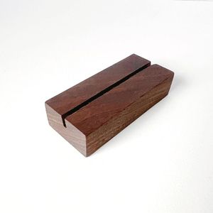 AZ ENTERPRISES Blank Customized Wooden Business Card Holder <b>Solid</b> <b>Wood</b> Name Card Stand Natural <b>Wood</b> Color Office Promotional - Product Image 4