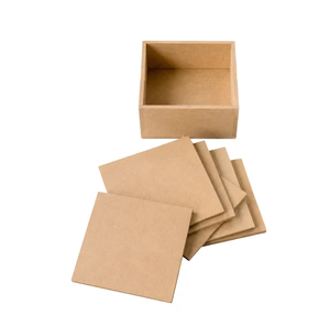 Sous-verres carrés en MDF vierges personnalisables et tapis de protection – Fabrication à prix abordable - Product Image 1