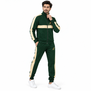 MANGOES FASHION Chándal Unisex Verde 100% Algodón con Cremallera Completa, Diseño Casual con Bloques de Color, Transpirable y Estampado - Product Image 2