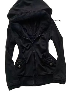 Sweat-shirt à capuche décontracté pour femme, motif gothique, hiver, couleur unie, plissé, haut slim avec logo frontal, mode polyvalente - Product Image 4