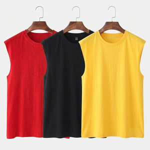 Men <b>Sleeveless</b> Tank Top Solid Color O-Neck Casual Knitted Athletic Shirt for Gym Workout Fitness Training Activewear - Product Image 6