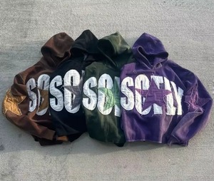 เสื้อฮู้ดดี้และกางเกงวอร์มสตรีทแวร์แบบหลวม ทรงโอเวอร์ไซส์ ผลิตตามสั่ง ขายส่ง สำหรับทุกเพศทุกวัย ระบายอากาศได้ดี เป็นมิตรต่อสิ่งแวดล้อม ผลิตจากผ้าฝ้าย 100% เนื้อหนา - Product Image 4