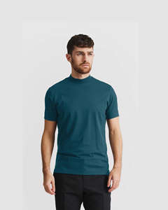 Camiseta de Cuello Redondo Color Verde Azulado para Hombre, Estilo Casual de Manga Corta, Tejido de Poliéster/Algodón, Estilo Urbano Básico de Verano, Secado Rápido y Transpirable - Product Image 1