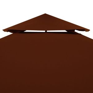Telo di Copertura per Gazebo a 2 Livelli in Terracotta 9.1 Oz/yd2 9.8 X 9.8 Accessorio per Pergola e Padiglione - Product Image 3