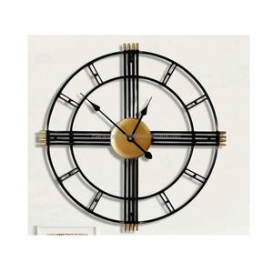 Horloge murale élégante en métal avec finition antique grande horloge murale décorative pour salon chambre cuisine bureau décor à la maison - Product Image 1