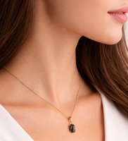 Collar con Colgante de Diamante Natural en Bruto de Primera Calidad, Estilo Art Deco, Oro Sólido de 14K/18K, Engaste de Garras Hecho a Mano, Joyería Minimalista Hecha a Mano