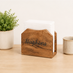 Handmade Rustic Wood Napkin Holder Stand Upright Natural Wooden <b>Tissue</b> Dispenser For Dining Table Kitchen Hotel & Restaurant Use - Product Image 6