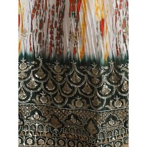Awesome White & Green Sequins Chinon Events Wear <b>Lehenga</b> Choli - Product Image 2