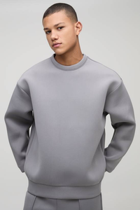 Nouveau sweat-shirt à col rond pour homme en molleton, impression par transfert thermique, 100% coton, 350 g/m², uni, teint, hiver - Product Image 4