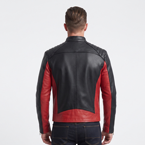 Men Zipper <b>Leather</b> Biker <b>Jackets</b> Custom Logo PU Cowhide Motorcycle <b>Jacket</b> Men <b>Leather</b> <b>Jackets</b> With Side Pockets - Product Image 2
