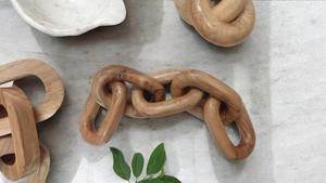 Adornos de Pared con Eslabones de Cadena de Madera, Diseño Art Deco, Accesorios para el Hogar, Decoraciones para Ramadán, Pascua, Bodas - Product Image 6
